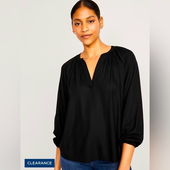 Old Navy Long Sleeve Split-Neck Top. Size MP. NWT - Picture 1 of 4